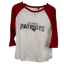 Topshop Tee & Cake NFL New England Patriots football ringer baseball ringer Sz 8